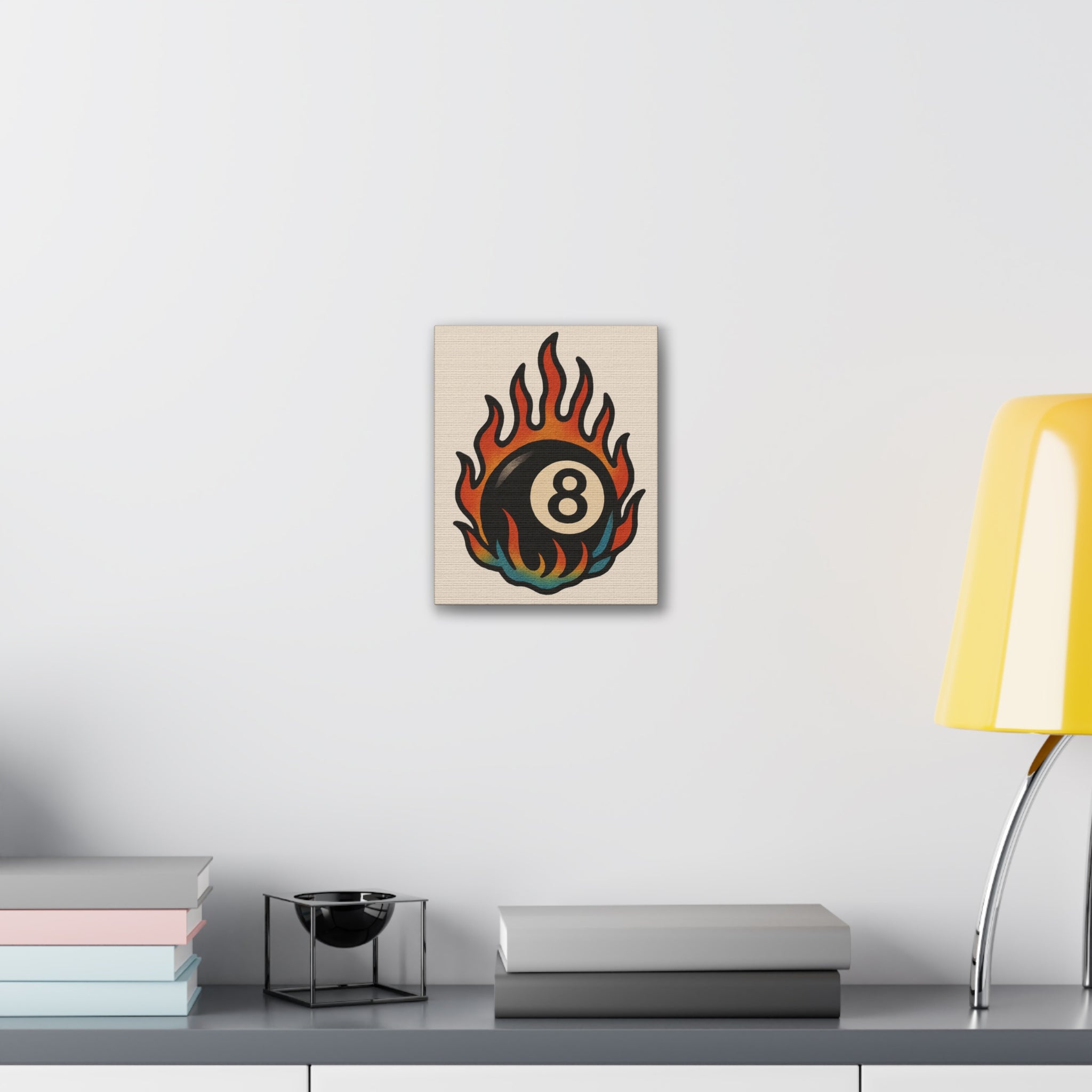 Flaming 8-Ball Canvas