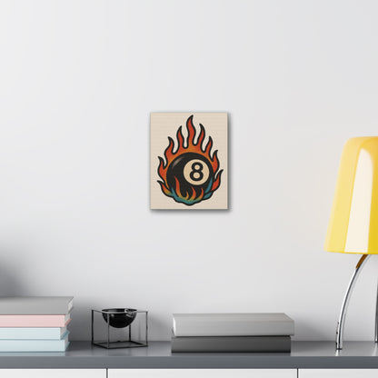 Flaming 8-Ball Canvas