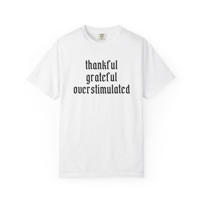 Thankful • Grateful • Overstimulated Tee