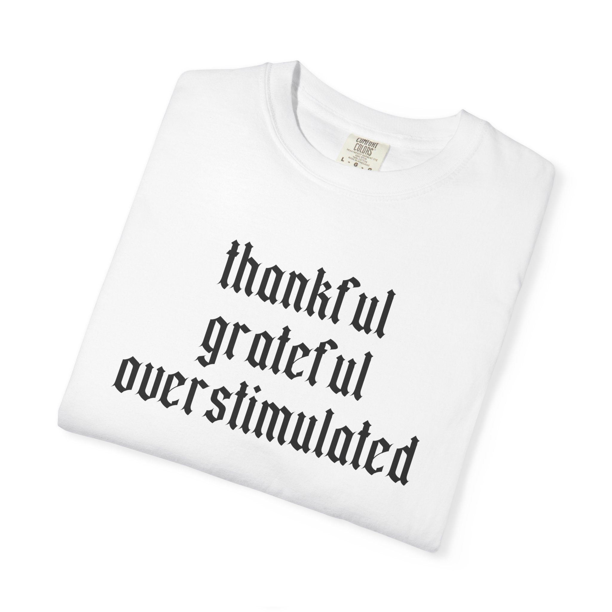 Thankful • Grateful • Overstimulated Tee
