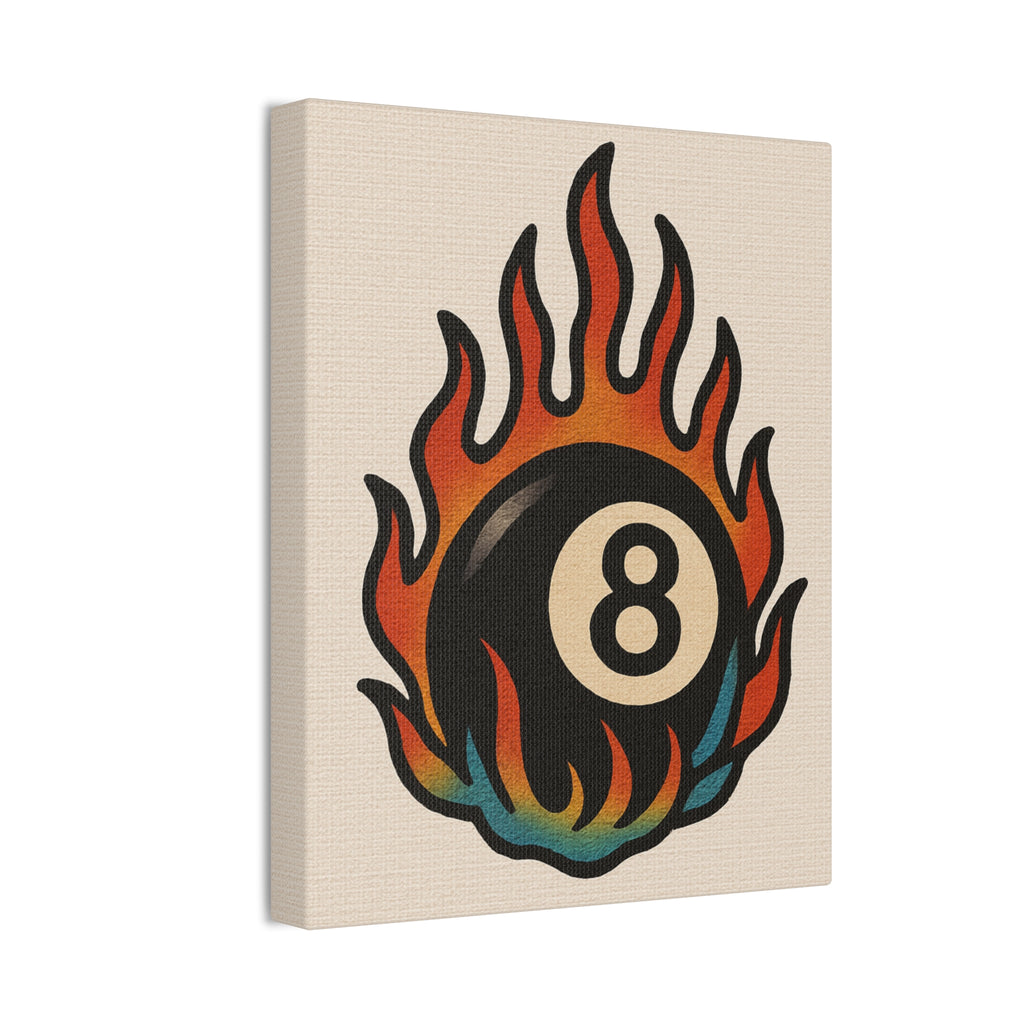 Flaming 8-Ball Canvas