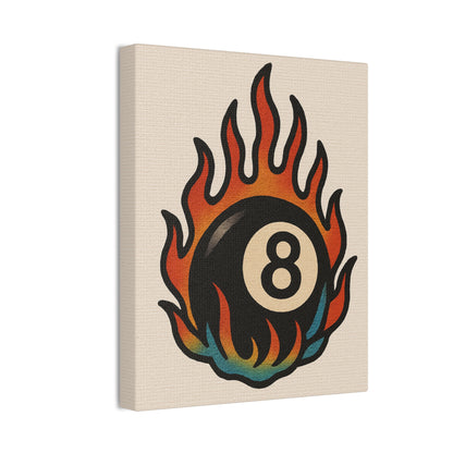 Flaming 8-Ball Canvas