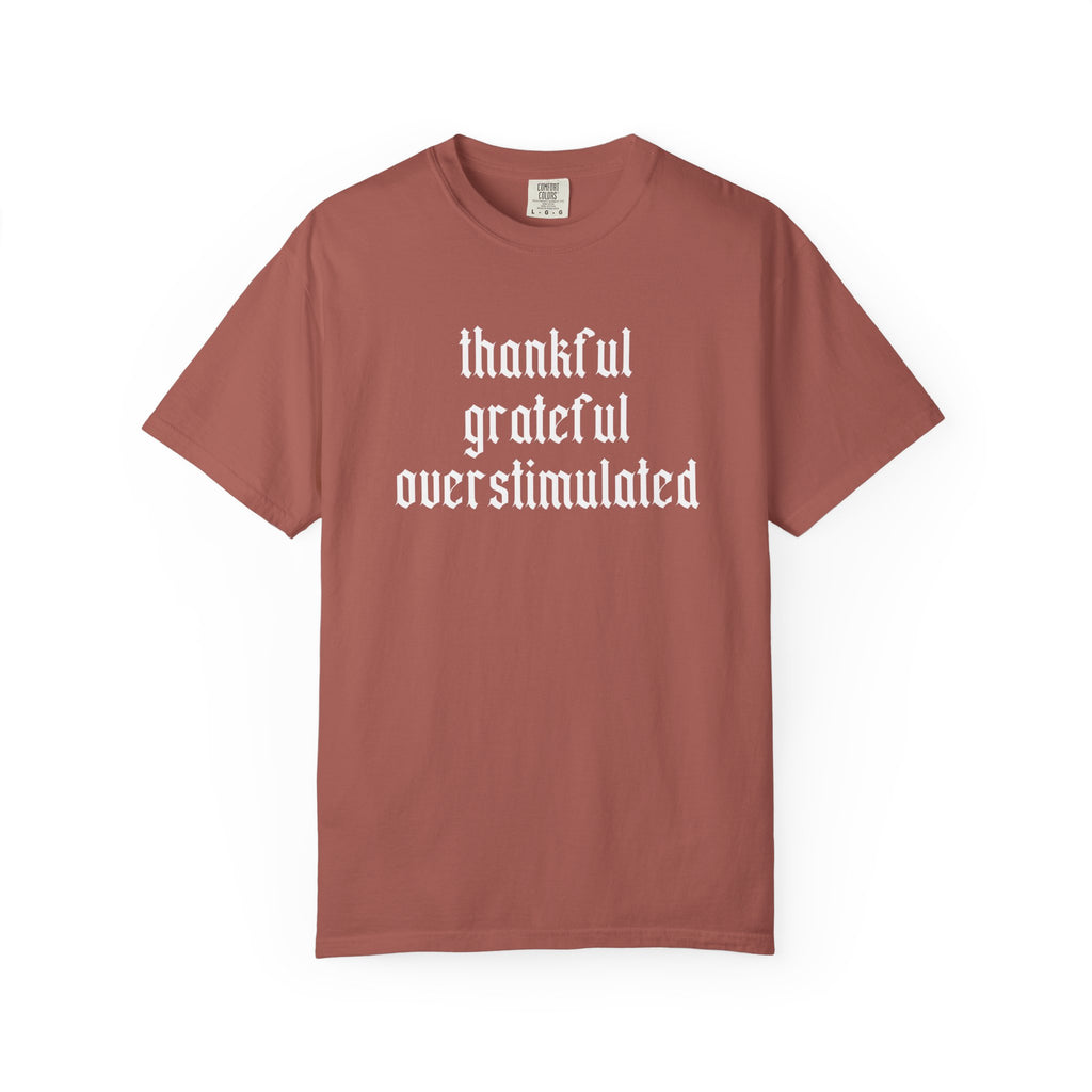 Thankful • Grateful • Overstimulated Tee