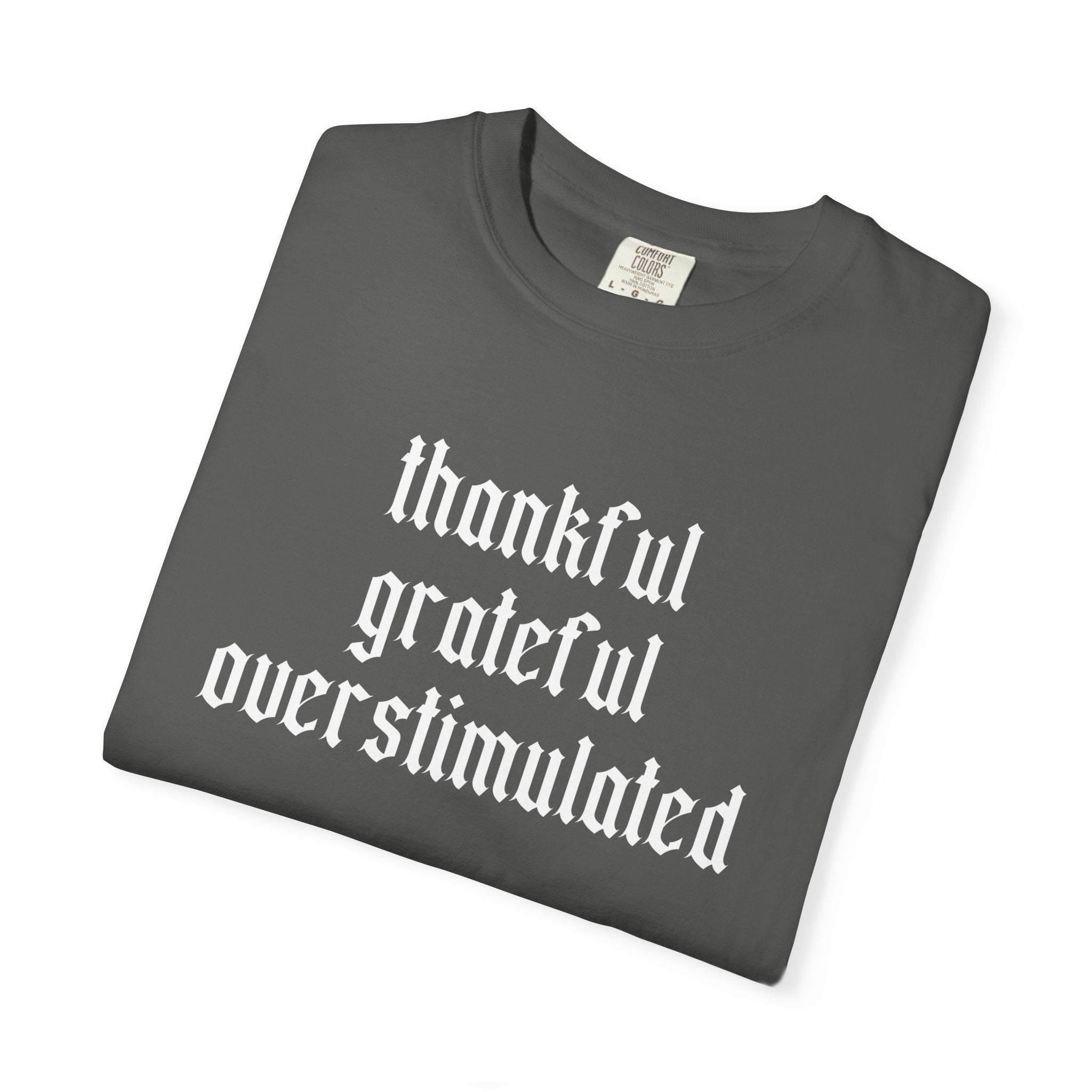 Thankful • Grateful • Overstimulated Tee