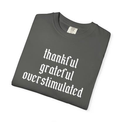 Thankful • Grateful • Overstimulated Tee