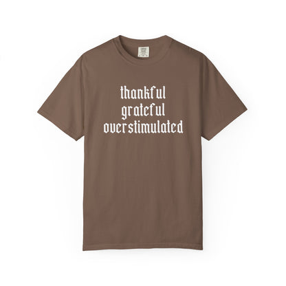 Thankful • Grateful • Overstimulated Tee