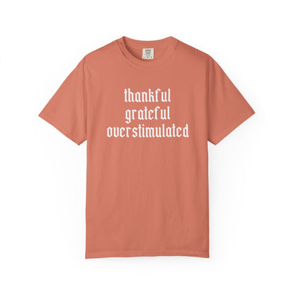 Thankful • Grateful • Overstimulated Tee