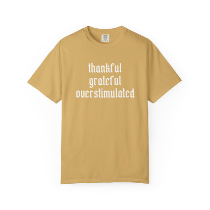 Thankful • Grateful • Overstimulated Tee