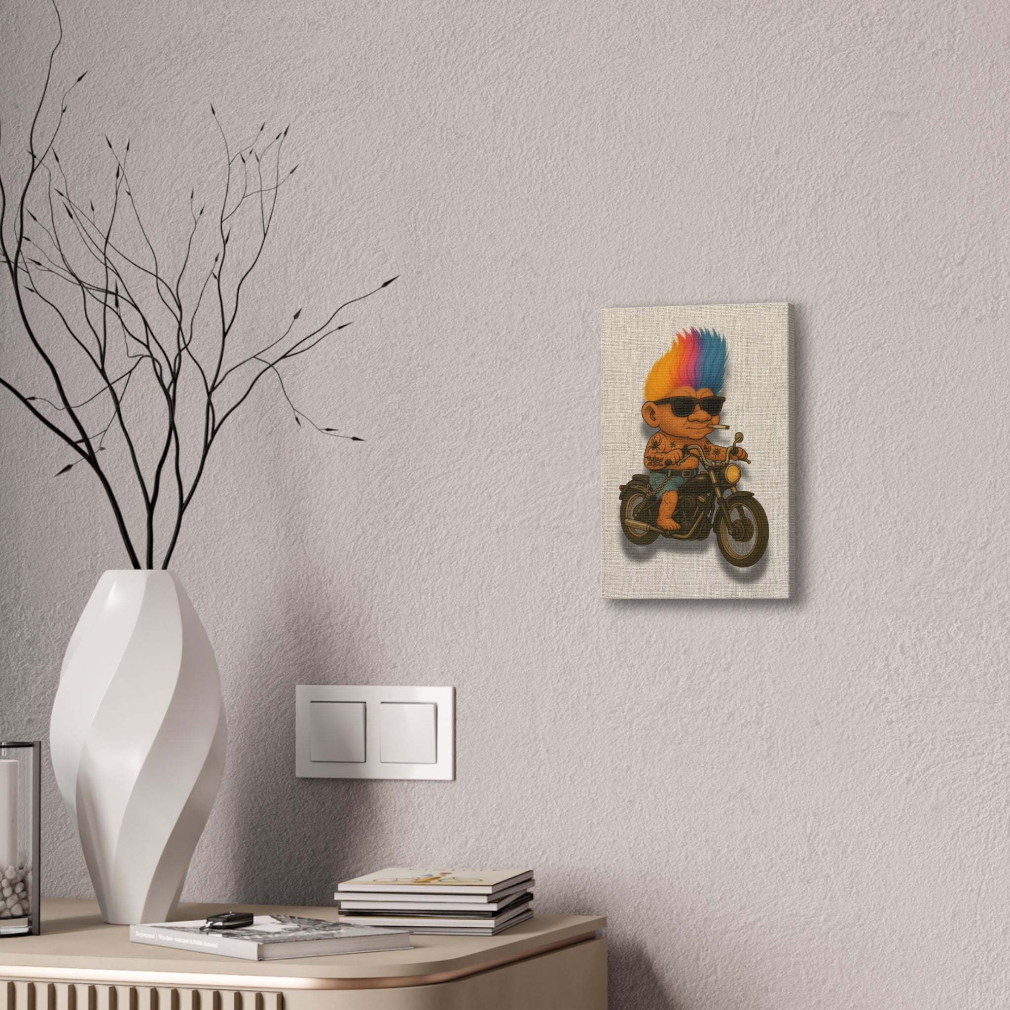 Biker Troll Canvas