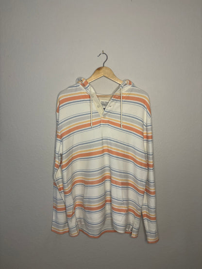 Pastel Stripe Hooded Henley · Men’s Tall Medium