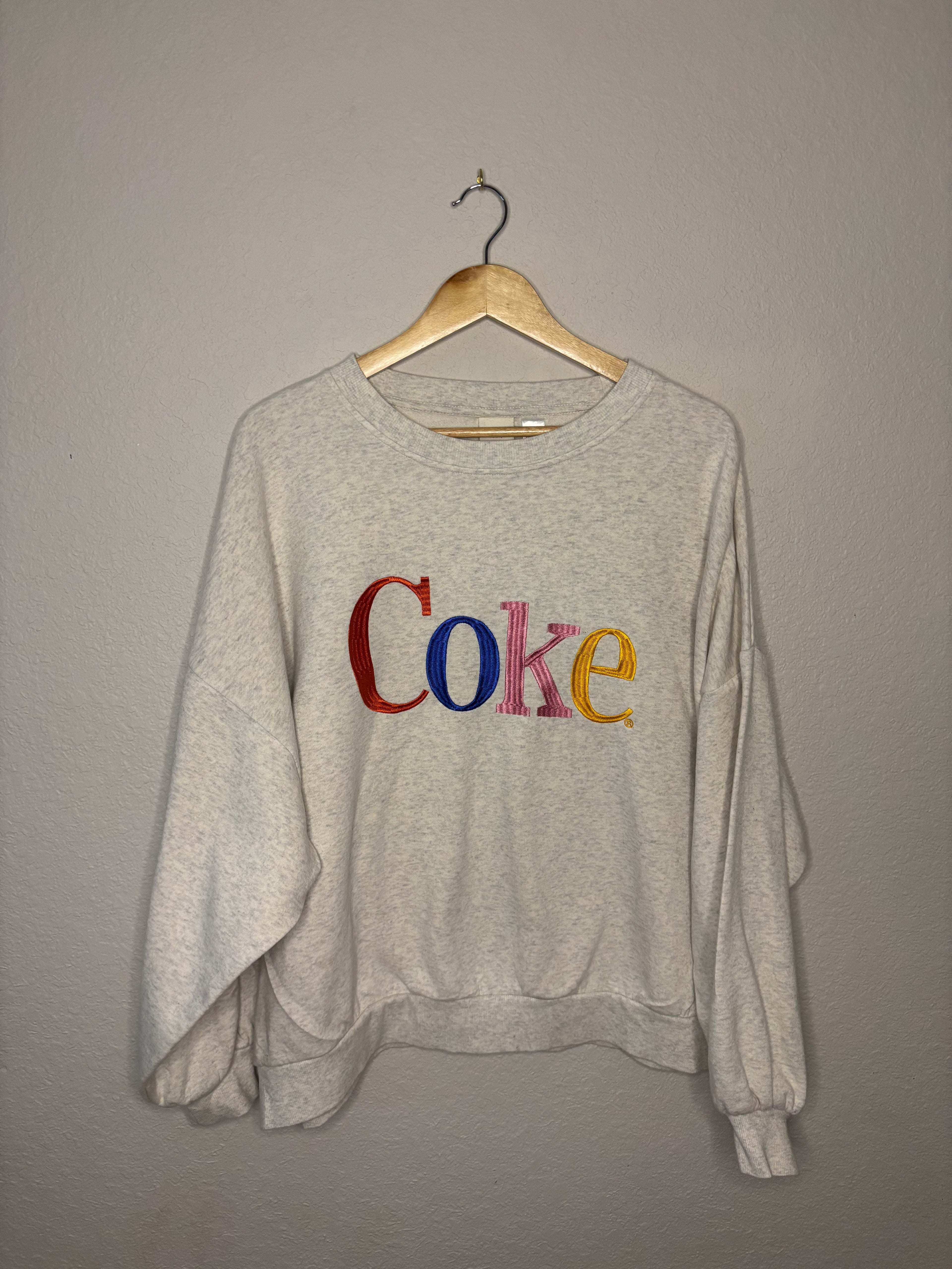 Coke Embroidered Crewneck ·  Women's XL
