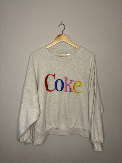 Coke Embroidered Crewneck ·  Women's XL