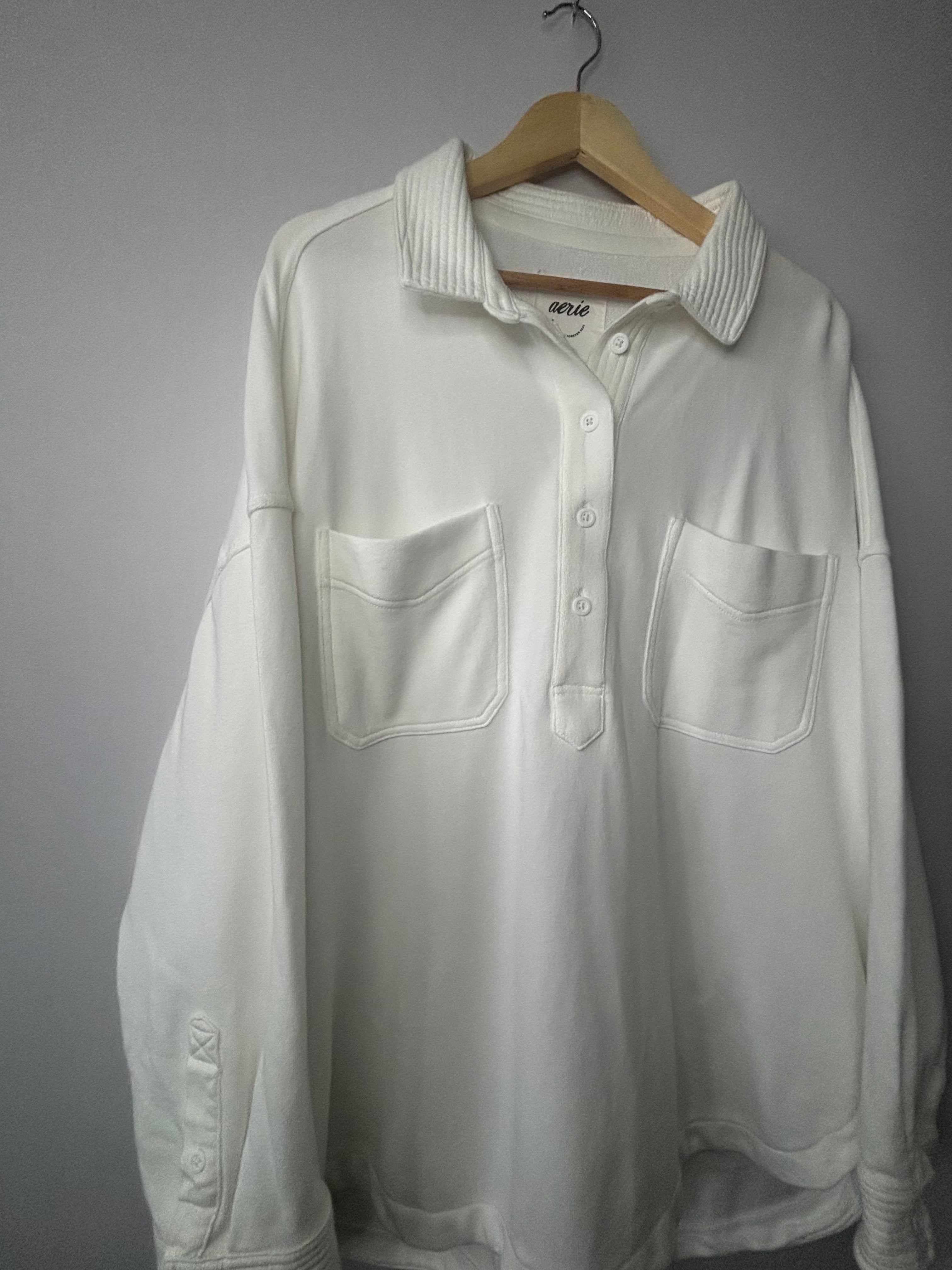 Aerie White Pullover Shirt • Women’s XL