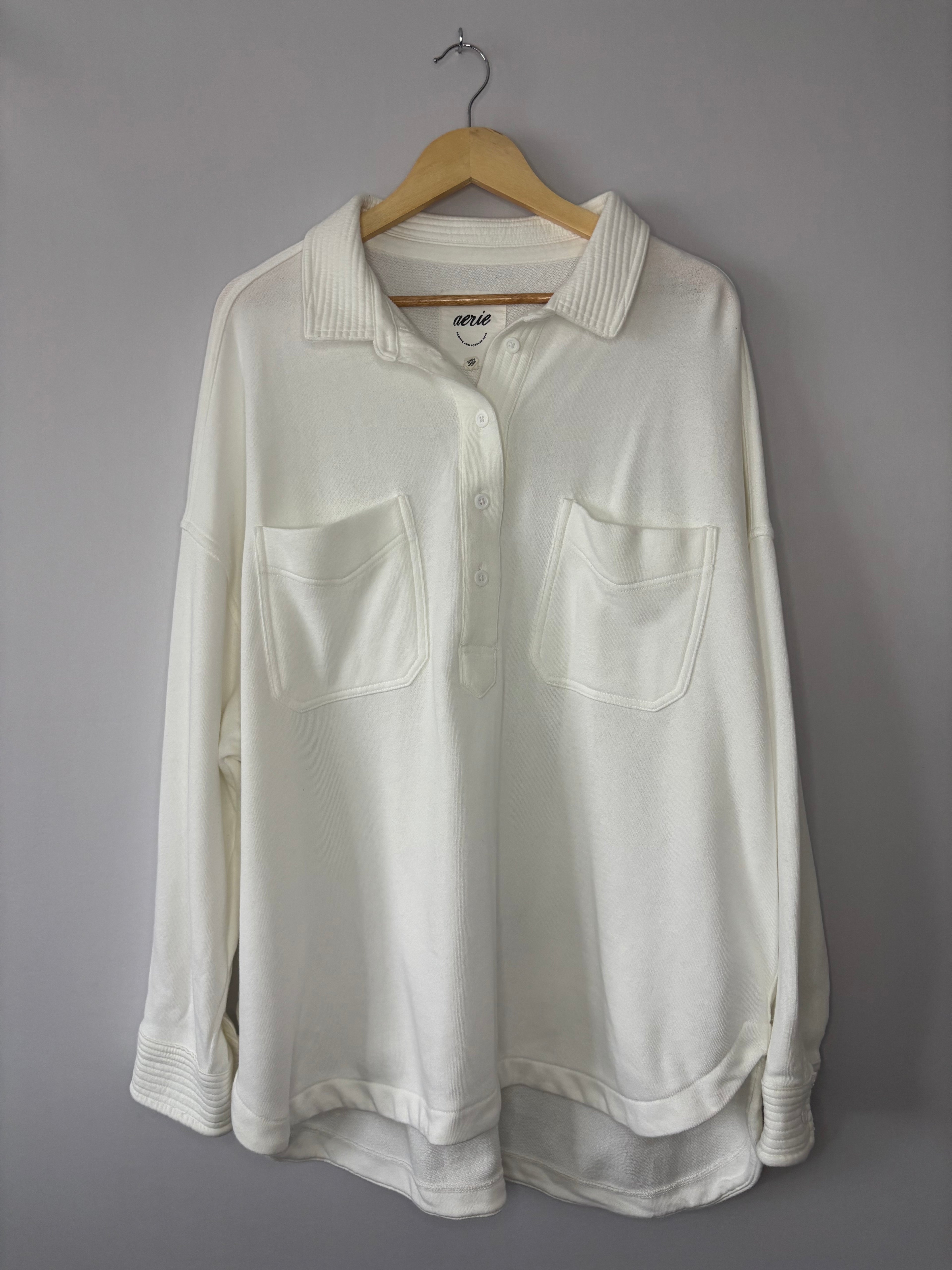Aerie White Pullover Shirt • Women’s XL