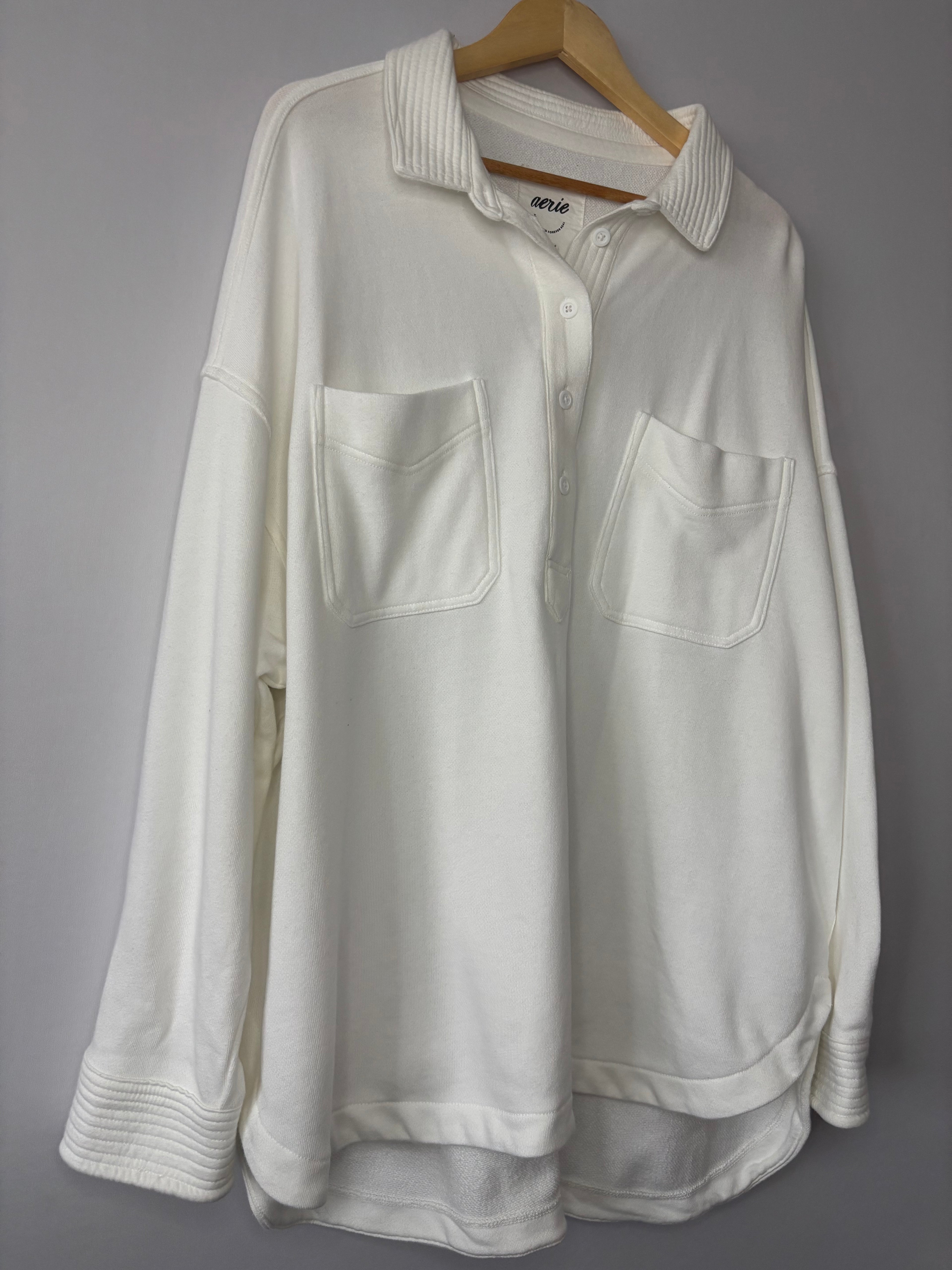 Aerie White Pullover Shirt • Women’s XL