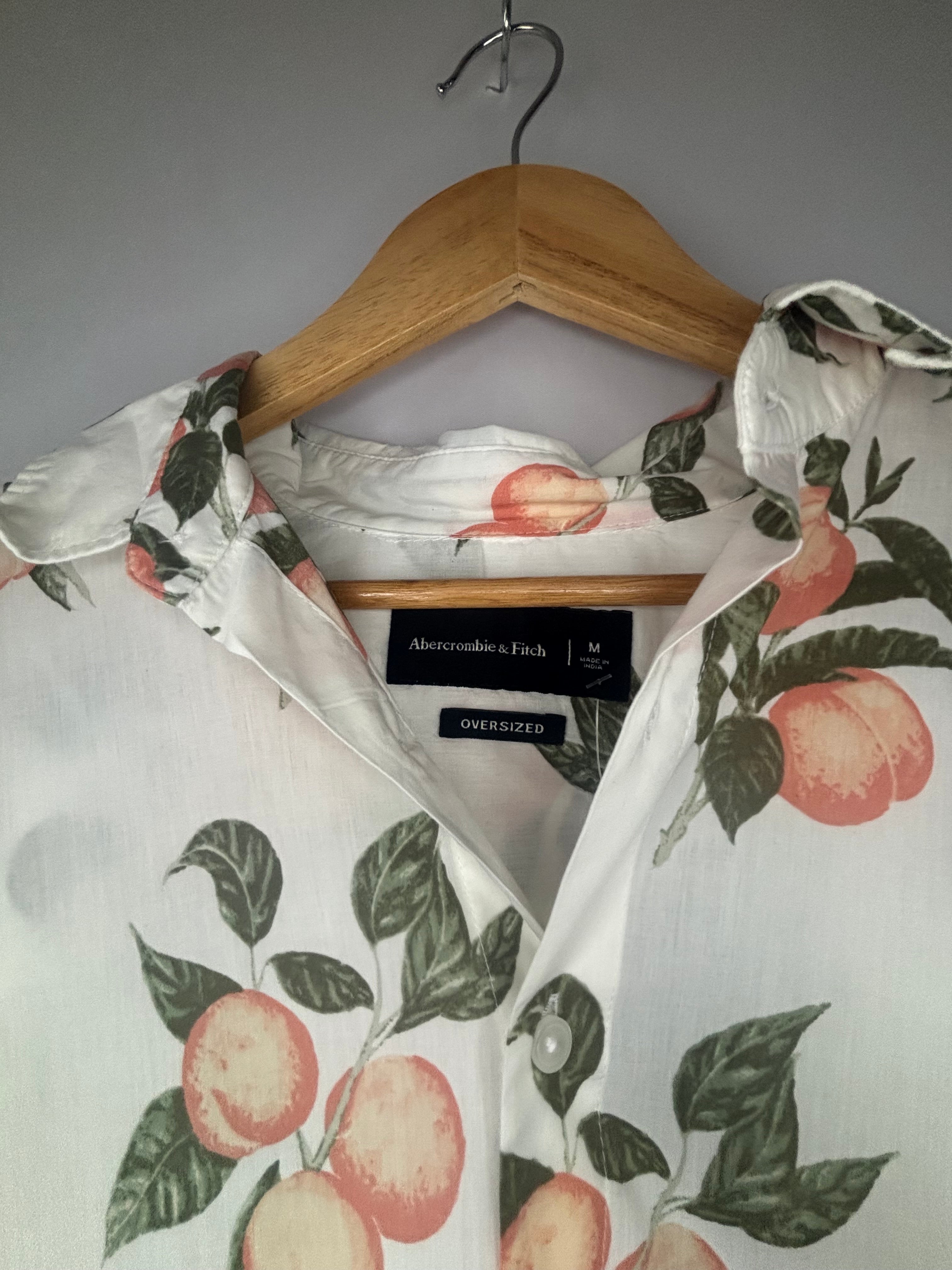Abercrombie & Fitch Peach Print Button-Up · Unisex Oversized