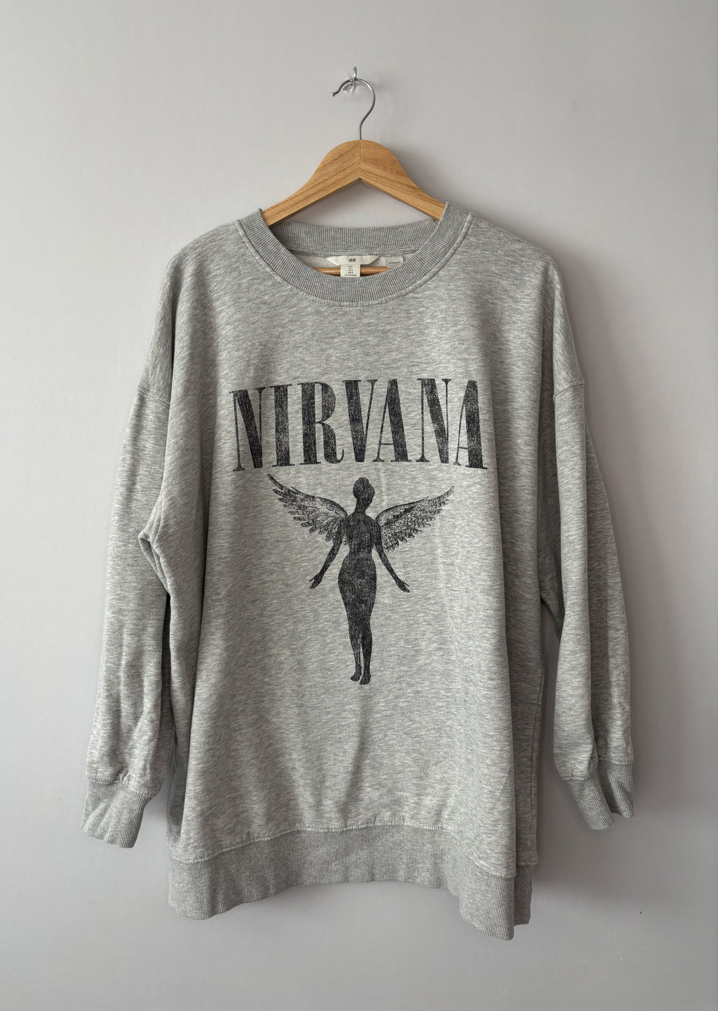 Nirvana Angel Graphic Crewneck Sweatshirt · Oversized L