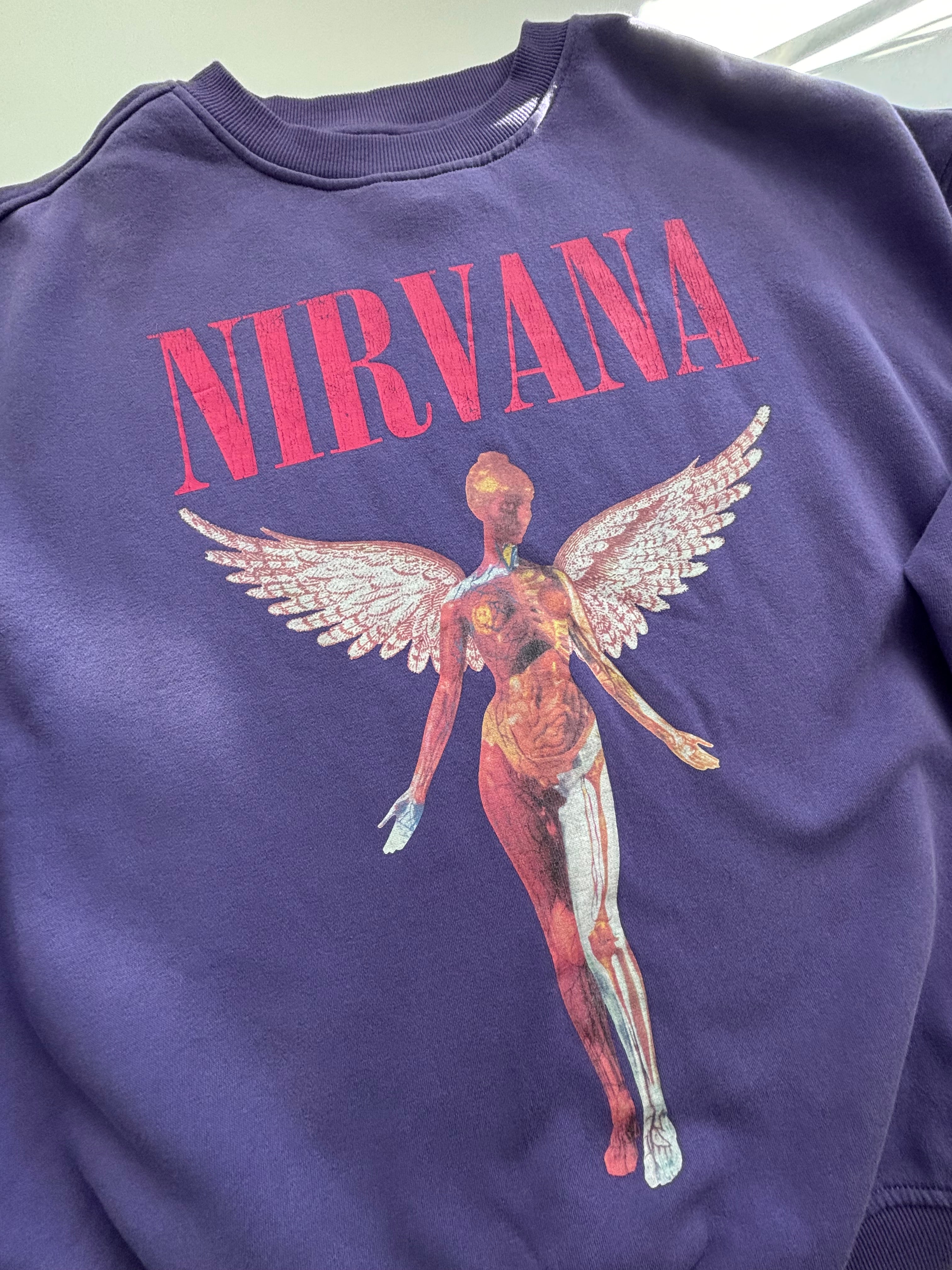 Nirvana In Utero Angel Graphic Crewneck Sweatshirt · Oversized L