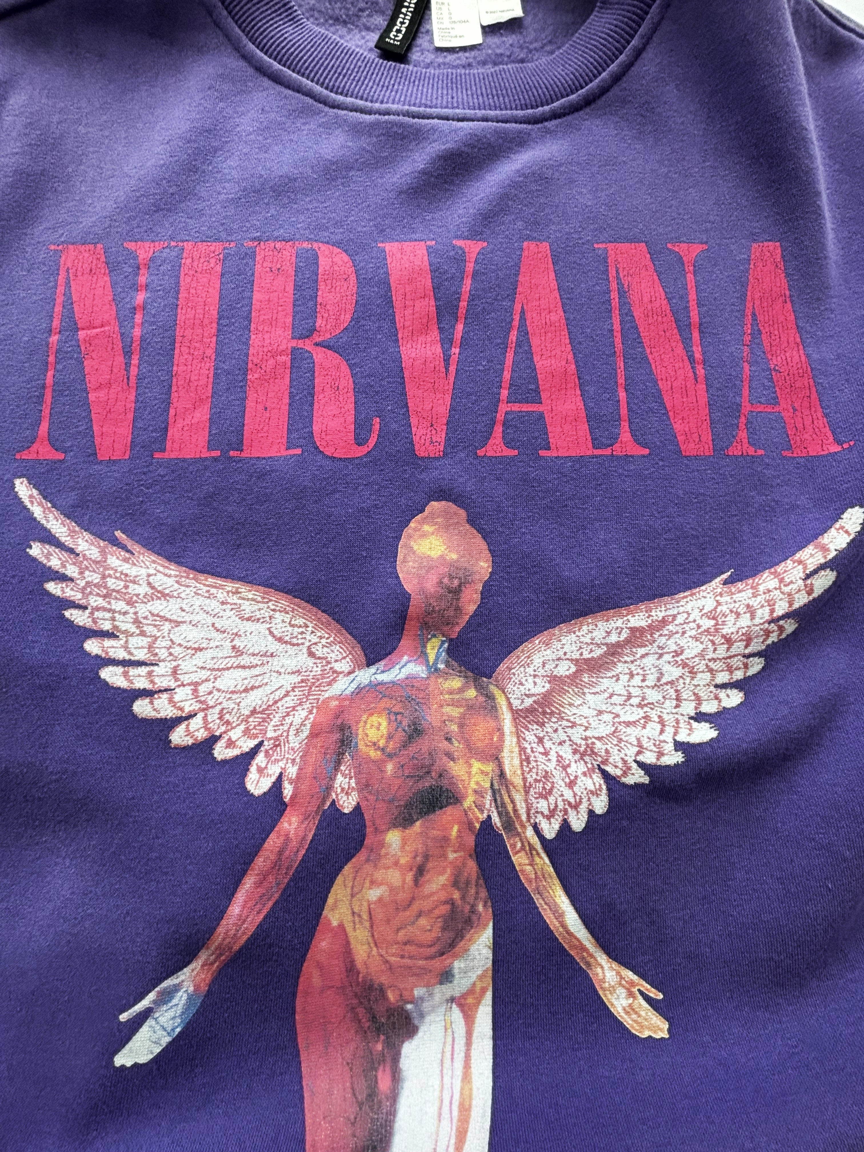 Nirvana In Utero Angel Graphic Crewneck Sweatshirt · Oversized L