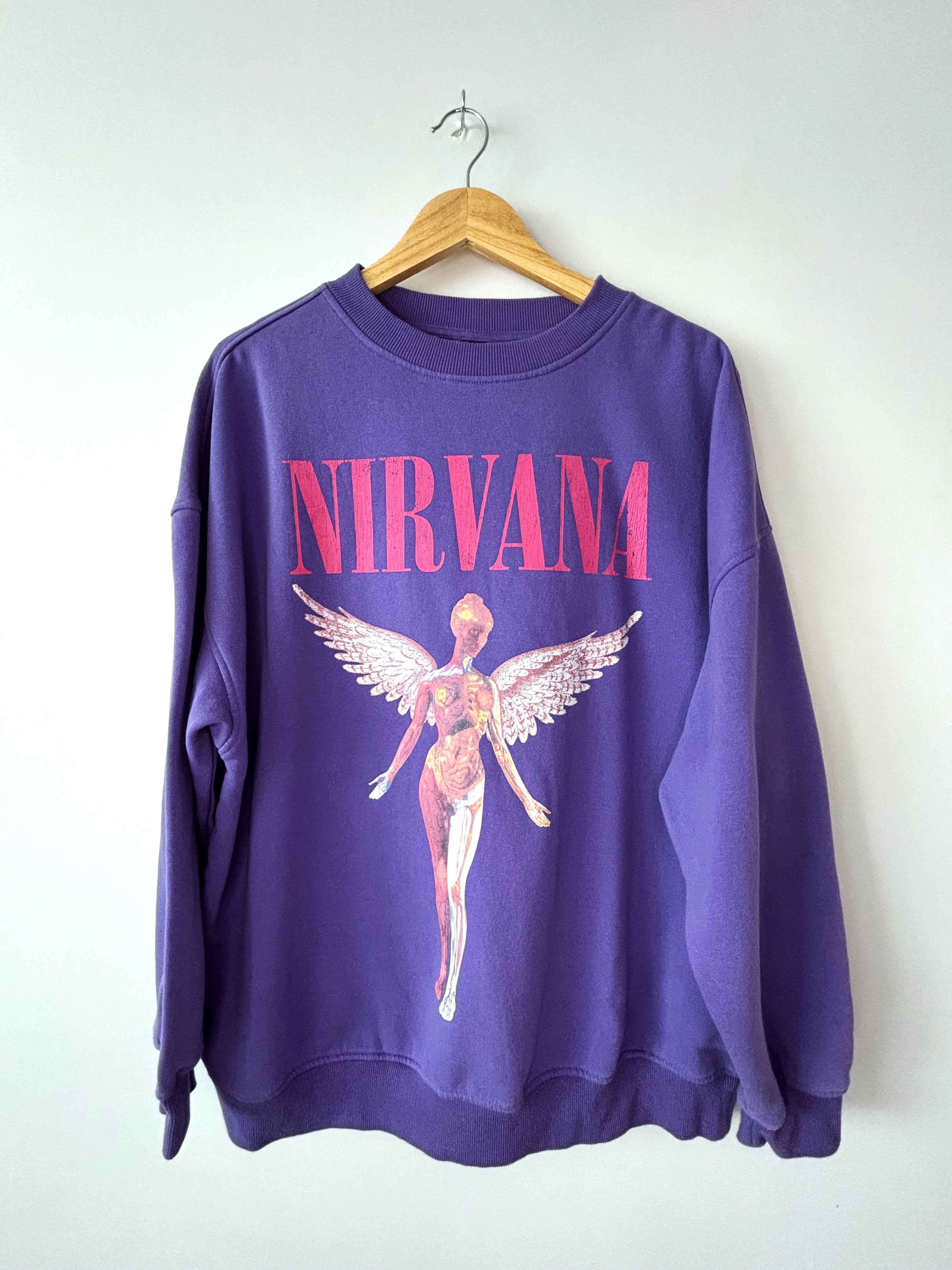 Nirvana In Utero Angel Graphic Crewneck Sweatshirt · Oversized L