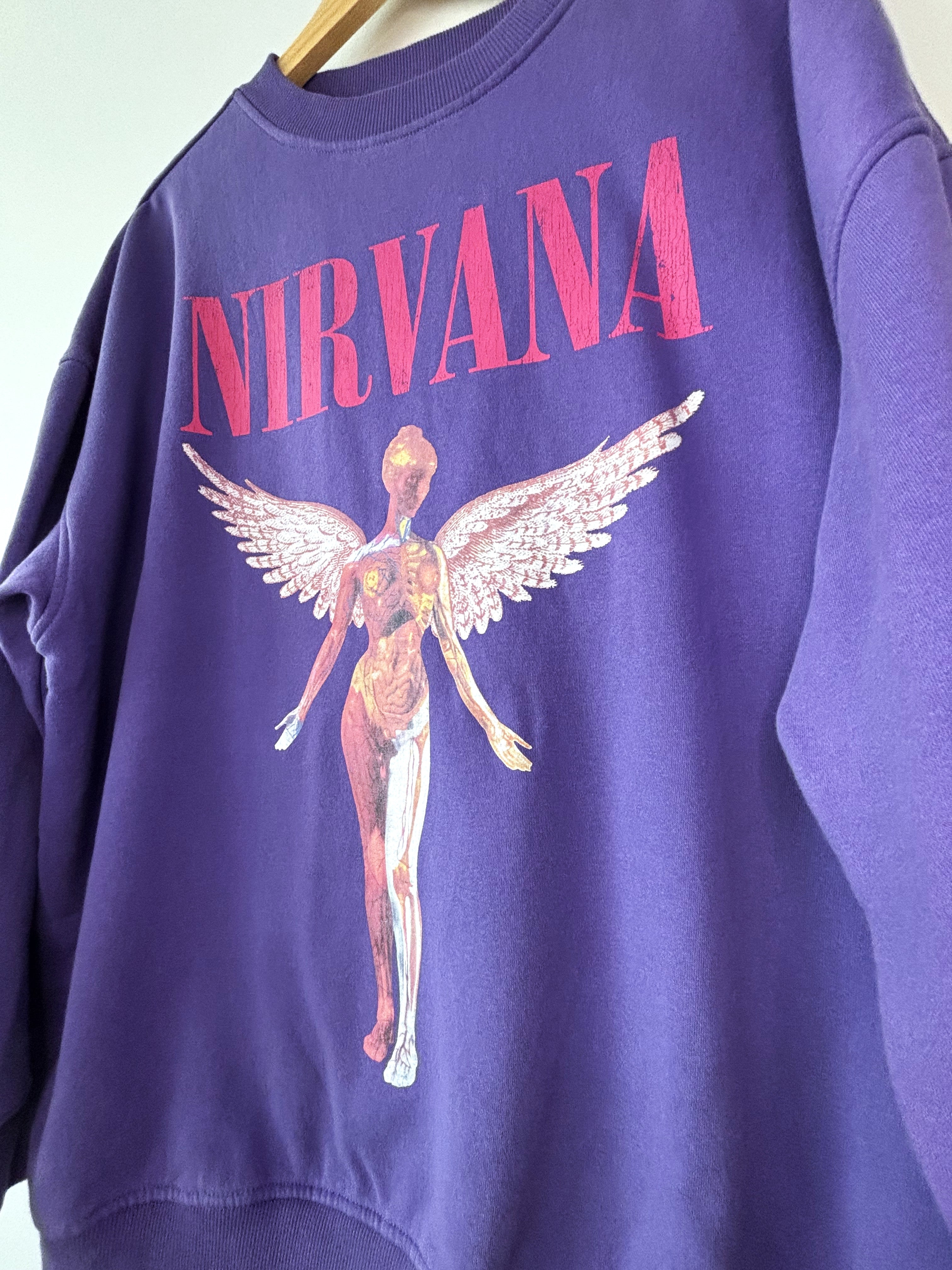 Nirvana In Utero Angel Graphic Crewneck Sweatshirt · Oversized L