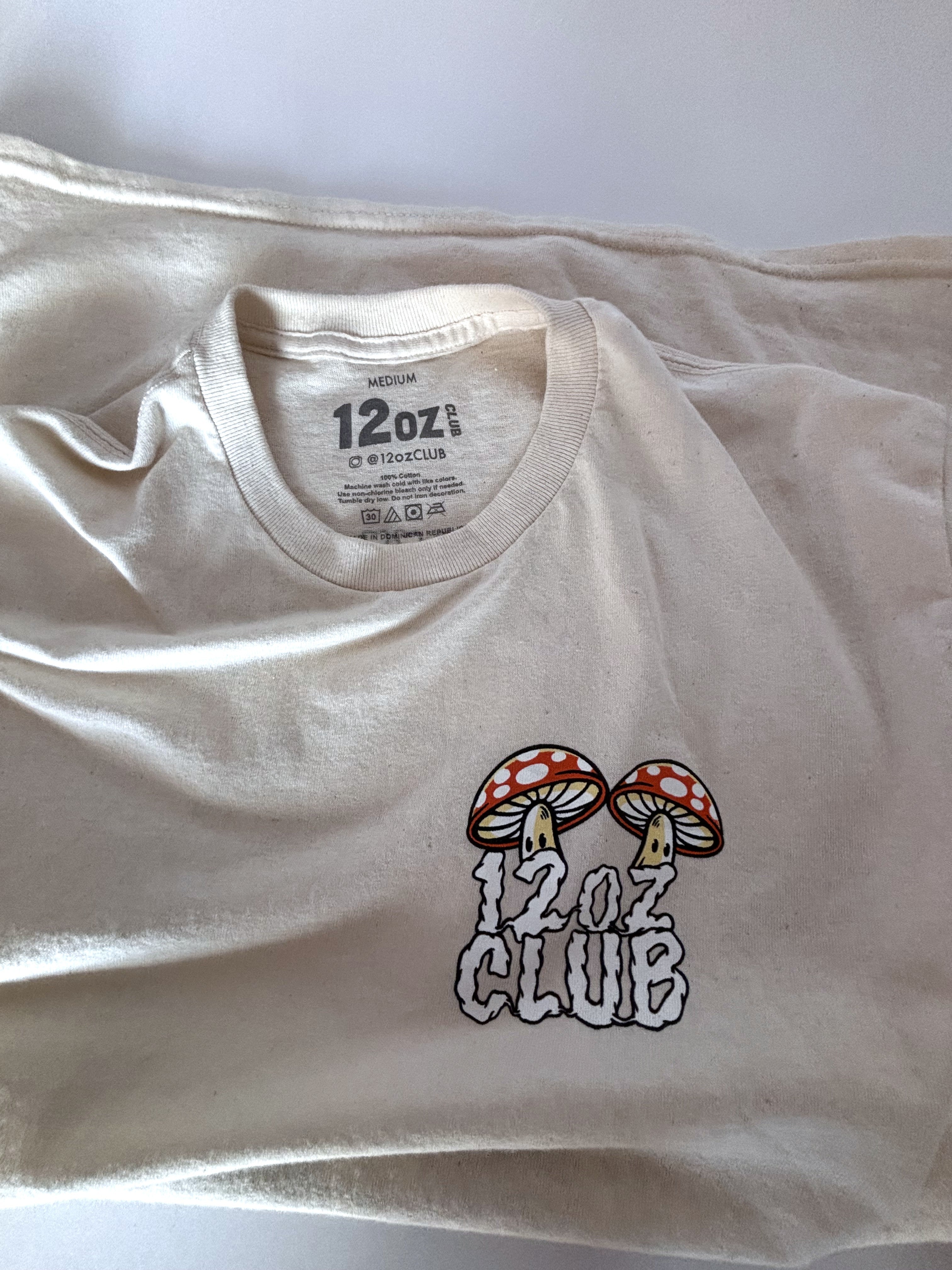 12oz Club Skull Mushroom Tee · Unisex M