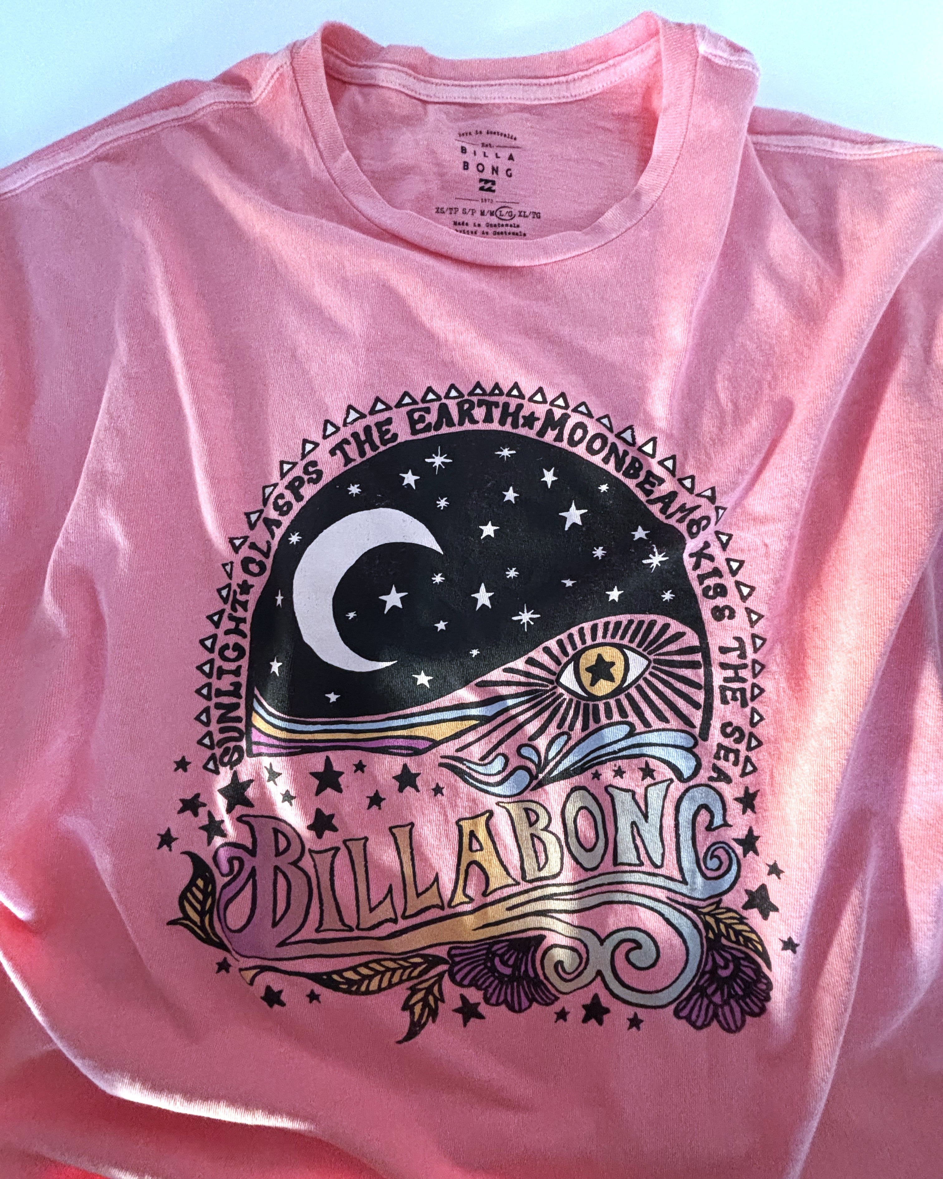 Billabong Pink Cosmic Tee · Women's L/XL