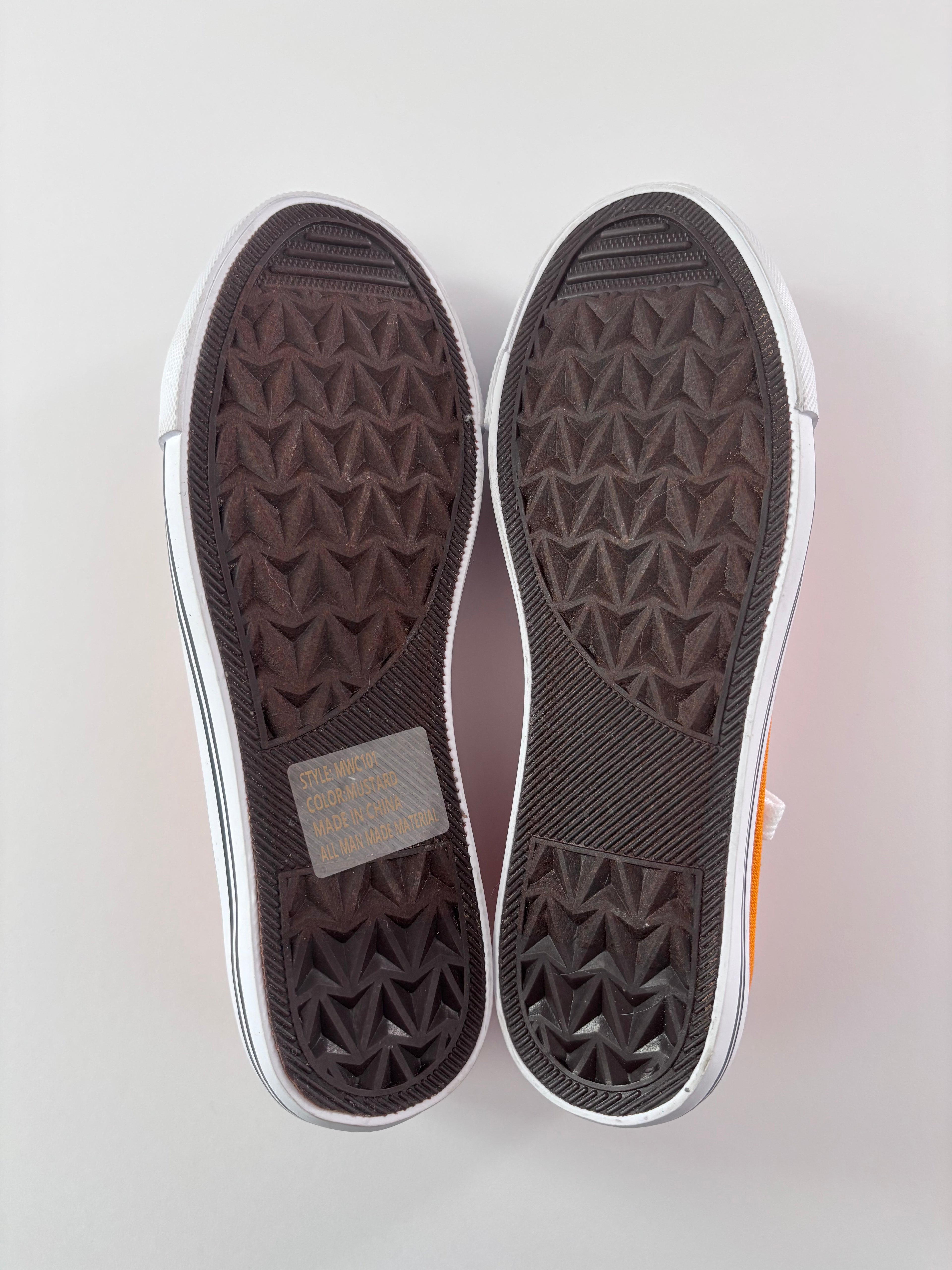 Mustard Canvas Sneakers · Size 8