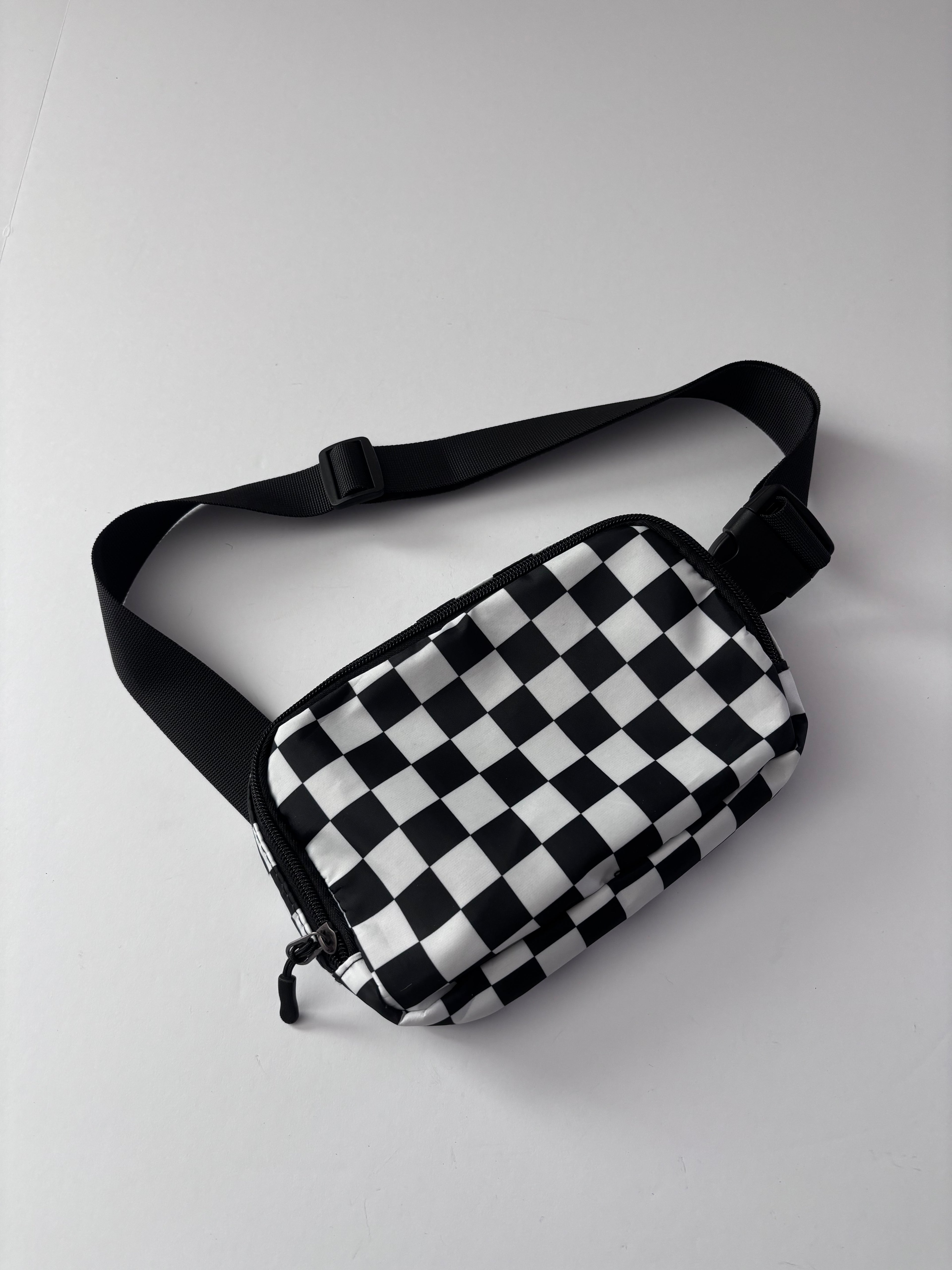 Checkerboard Crossbody Belt Bag