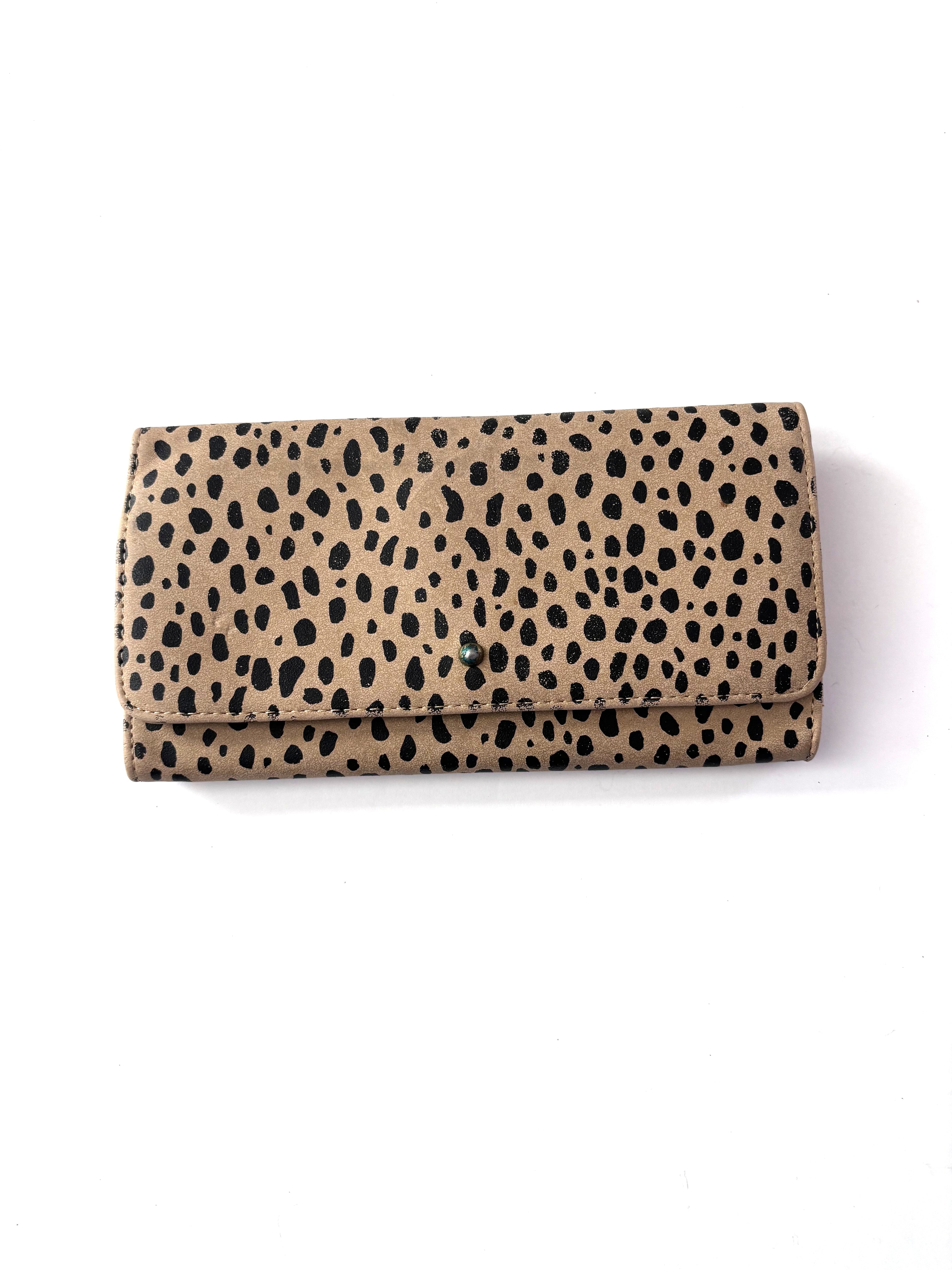 Spotted Faux Suede Wallet