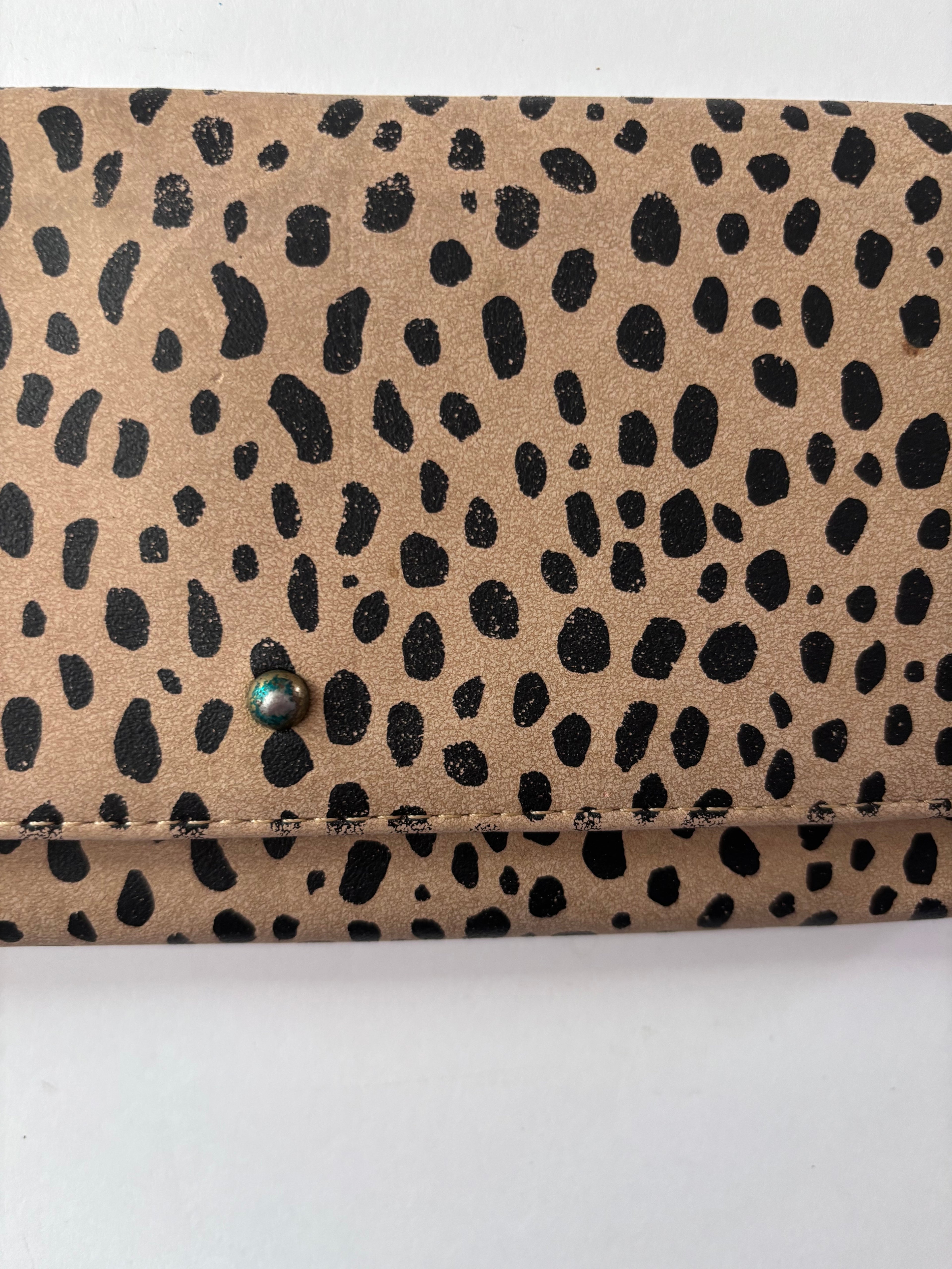 Spotted Faux Suede Wallet