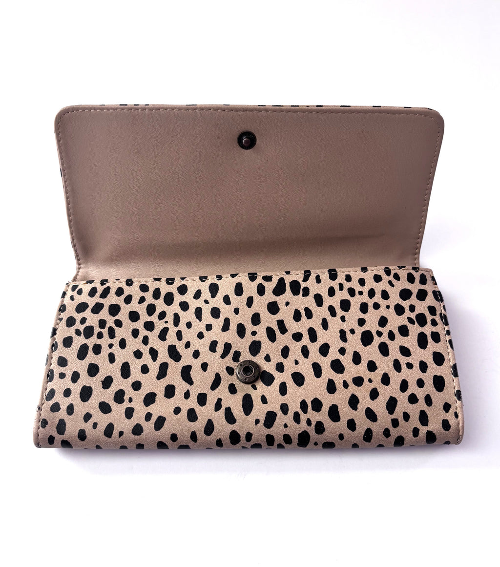 Spotted Faux Suede Wallet