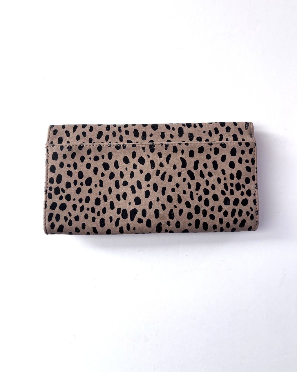Spotted Faux Suede Wallet