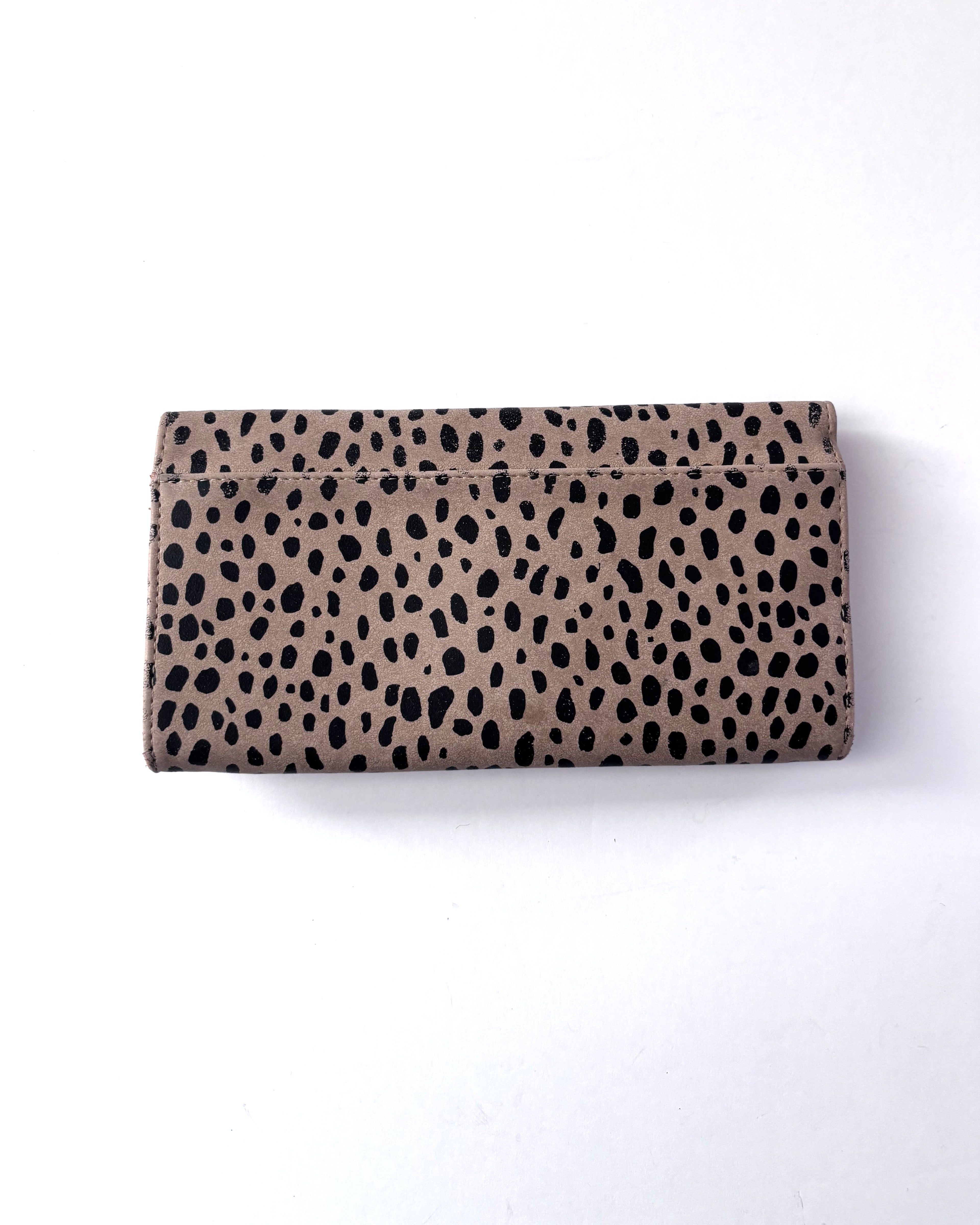 Spotted Faux Suede Wallet