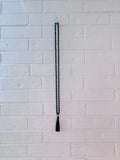 Matte Black Lava Bead Tassel Necklace